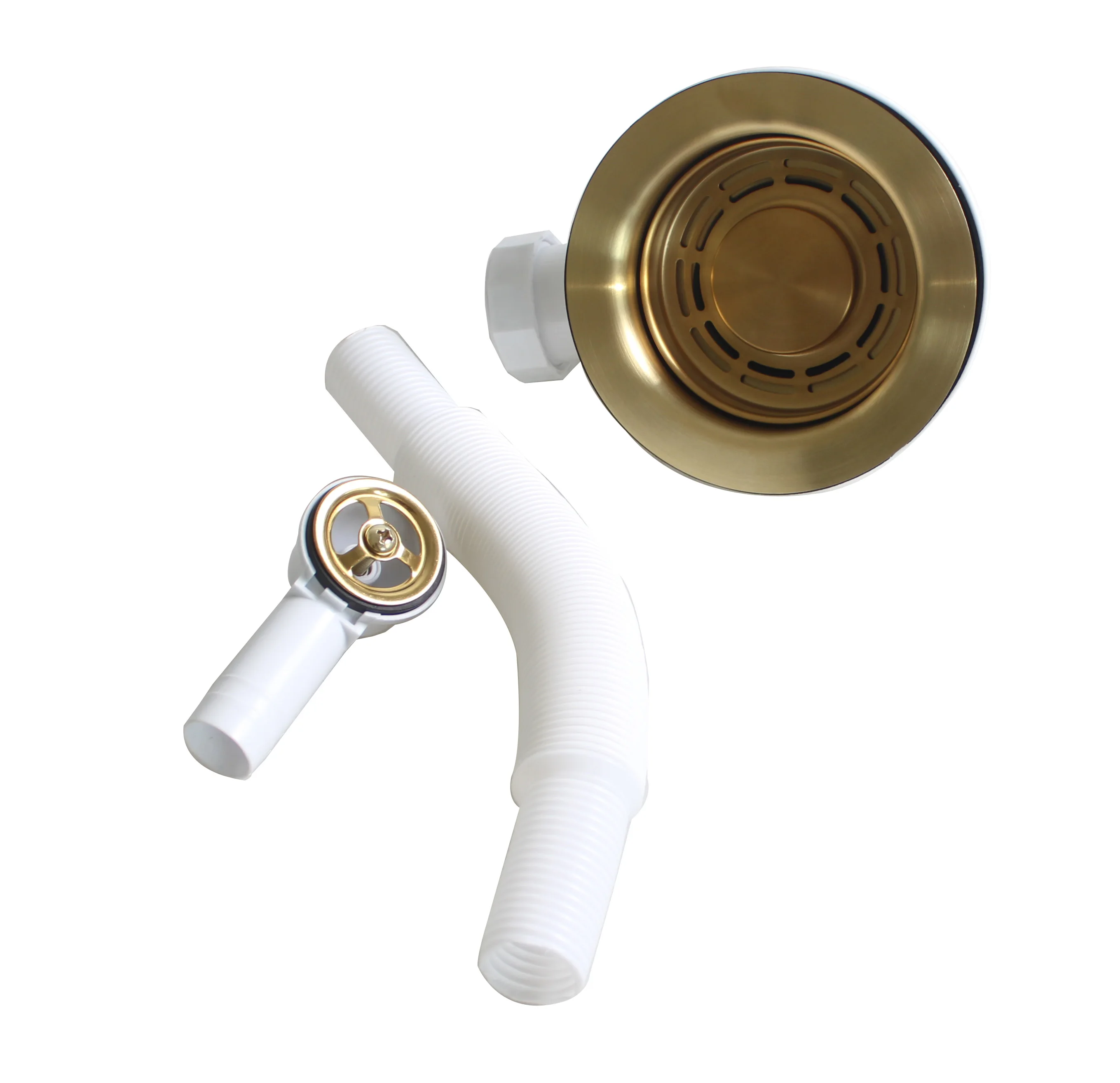 Sink Overflow Cover Floor Drain Filter Shower Drain Cover Talea Drain 114MM Steel Ball Bowl Gold Plated Drainage Kit