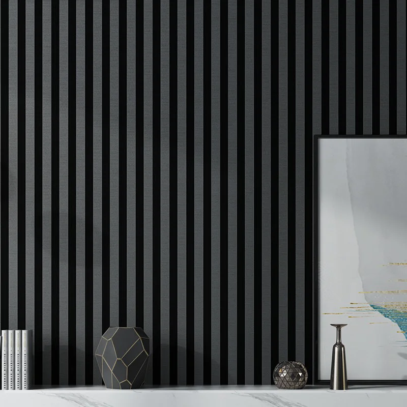 Modern Stripped Contact Wall Paper Beige Creamy White Black Waterproof Bedroom Living Room Mural papel de parede