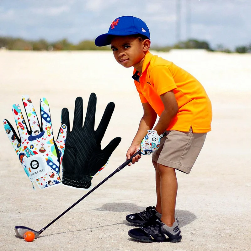 1 Pair Junior Kids Youth Toddler Golf Gloves Boys Girls Breathable Comfortable for Left Hand Right Hand 4