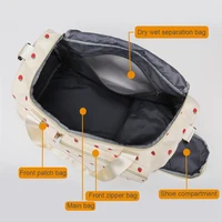 Sac fourre-tout de voyage en velours côtelé, sac de voyage de grande capacité avec compartiment à chaussures, sacs de sport et de Fitness pour femmes 5