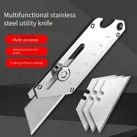 Duty Industrial Utility Knife Compact Stainless Steel Craft Cutter with Bottle Opener SK5 Blades, for DIY Professional Use 4