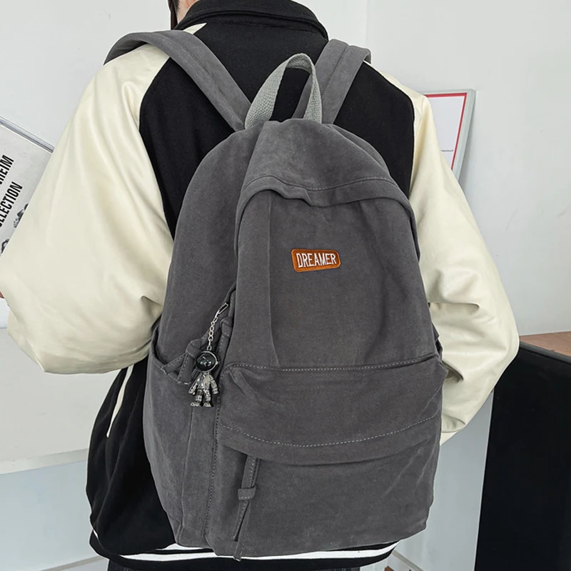 

New Female Male Backpack Fashion Canvas Backpacks Woman Students Bags Teenage Girls Men School Bag Youth Women Rucksack Mochila