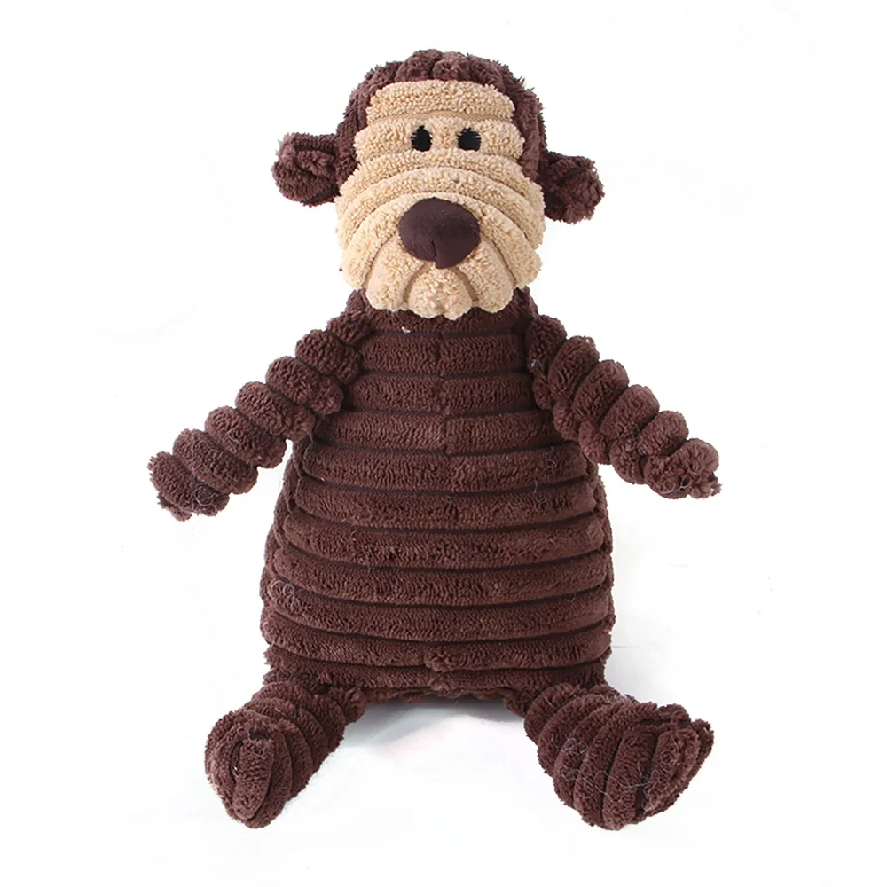 Plush Corduroy Squeaky Chew Toy for Dogs - Bite Resistant and Fun for All Sizes