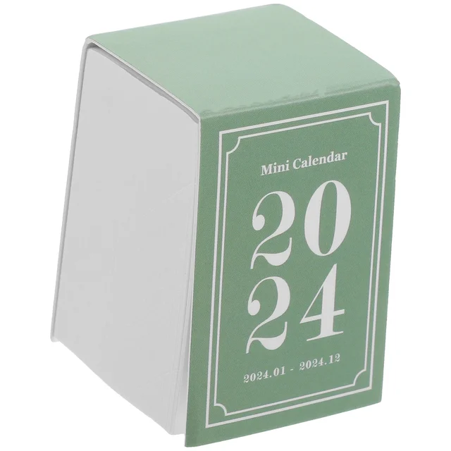 Small Pocket Calendar Mini Tear Time Schedule Rabbit Standing Style White Paper 2024 Decorative