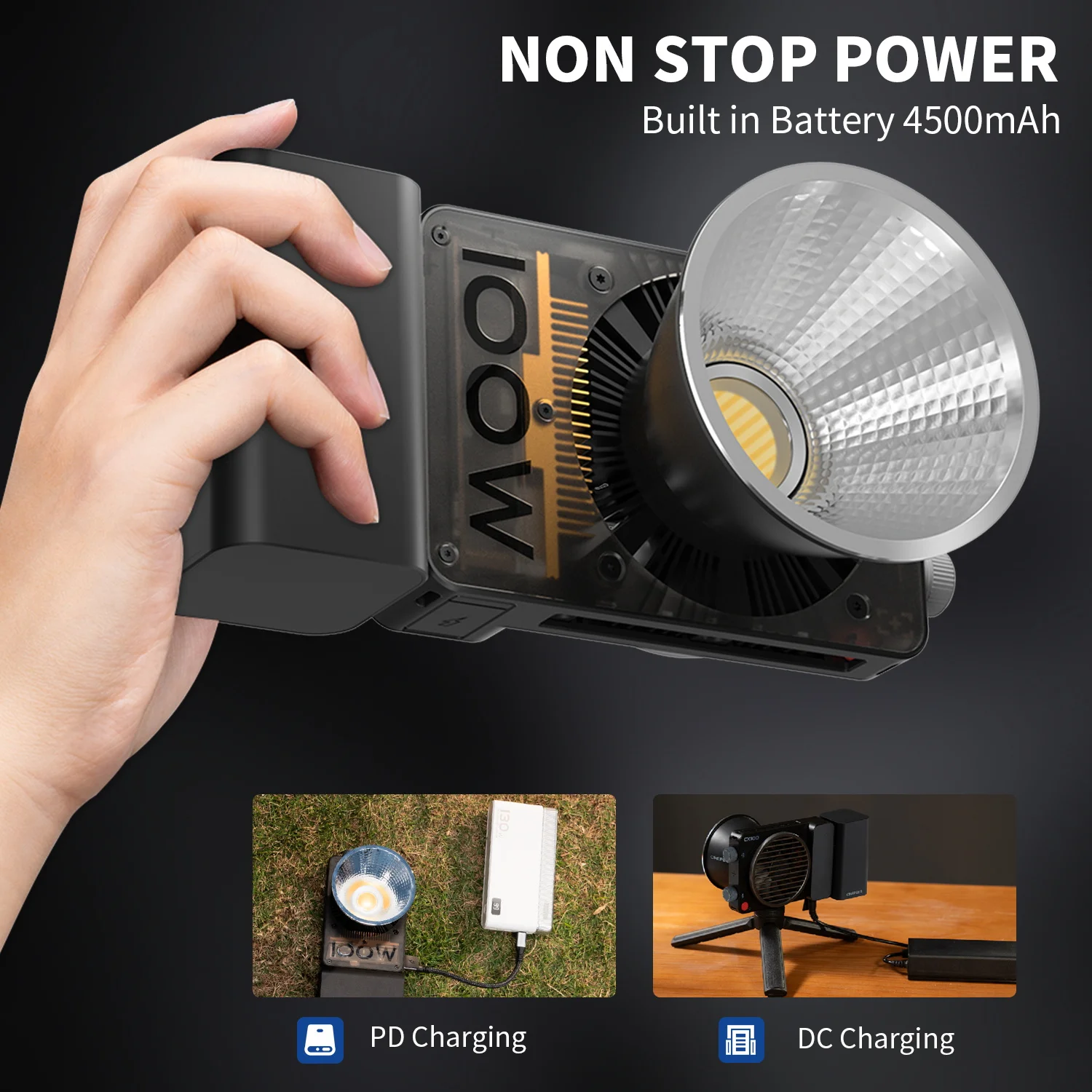 지윤 시네피어 CX100 100W 포켓 사진촬영 LED 조명 2700K-6500K 스튜디오 비디오 보조광