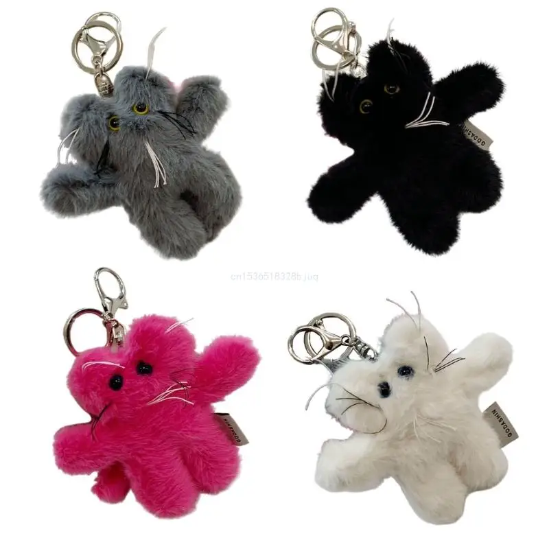 

Plush Bear Keychain Cartoon Keyring Stuffed Animal Toy Bag Pendant Ornament Car Keyrings for Women Backpack Decor Dropship