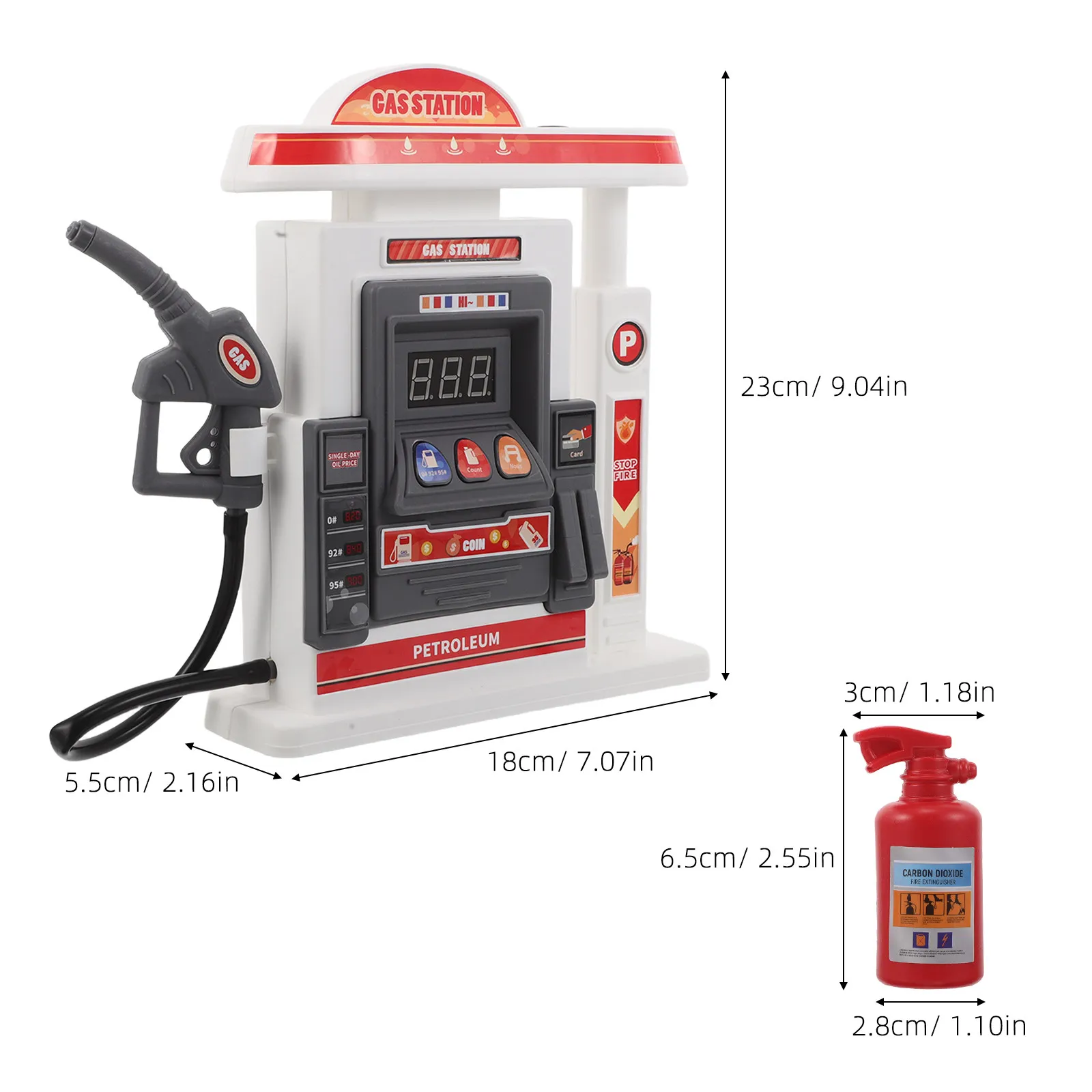 1세트 어린이 주유소 시뮬레이션 인터랙티브 역할놀이 교육용 역할극 세트 어린이를 위한 사실적인 주유놀이