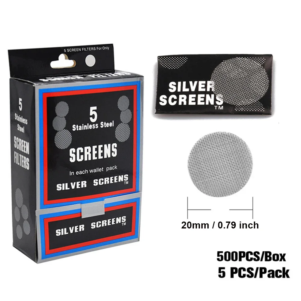 50/100PCS Tobacco Pipe Mesh Filter Silver Screen Hookah Water Pipe 20mm Thick Multifunctional Smoking Accessories 5