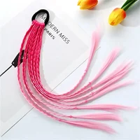 1PCS New Girls Colorful Wigs Ponytail Kids Hair Accessories Head Band Hair Ornament Headbands Rubber Bands Beauty Hair Bands - Image 6