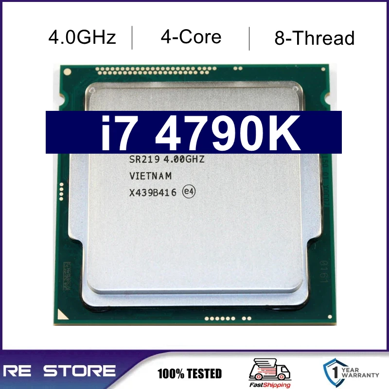 Used Core i7 4790K 4.0GHz Quad-Core 8MB Cache With HD Graphic 4600 TDP 88W Desktop LGA 1150 CPU Processor H81 motherboard