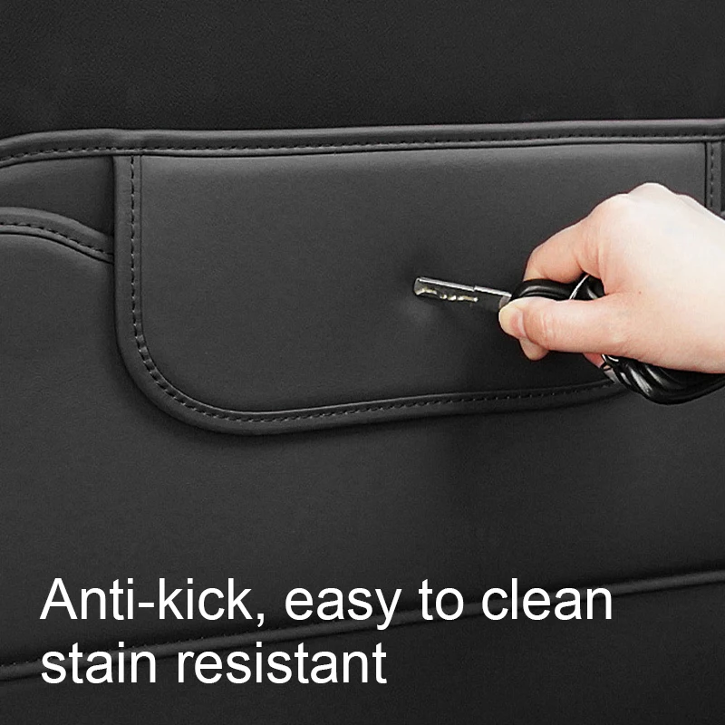 PU Leather Car Anti-kick Pad Auto Seat Back Organizer Storage Bag Car Backseat Anti Scratch Protector Pads with Cover BLALION
