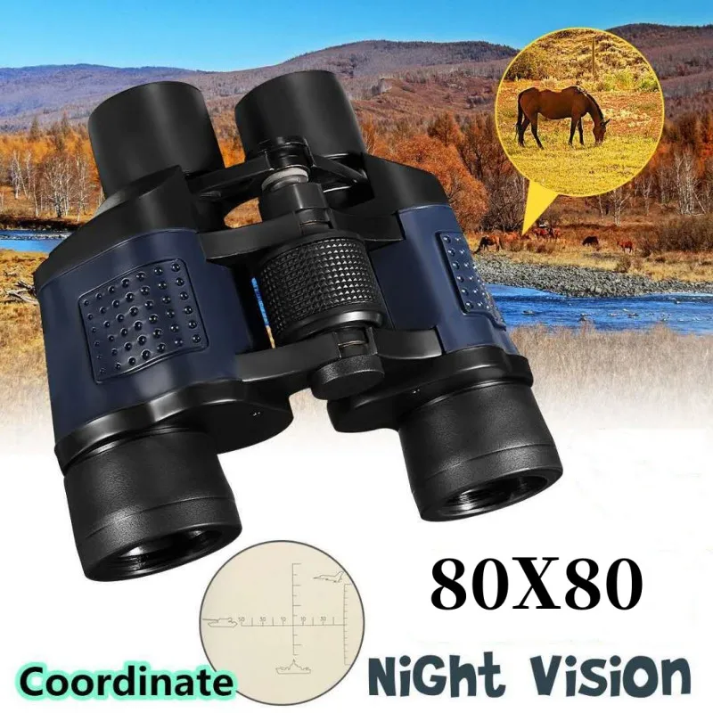 Binoculares de largo alcance para acampada, prismáticos de alta potencia  80x80 HD de 15000M para turismo y caza - AliExpress