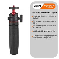 Compact Adjustable Desktop Tripod with 1/4 Inch Screw Mount (Black)