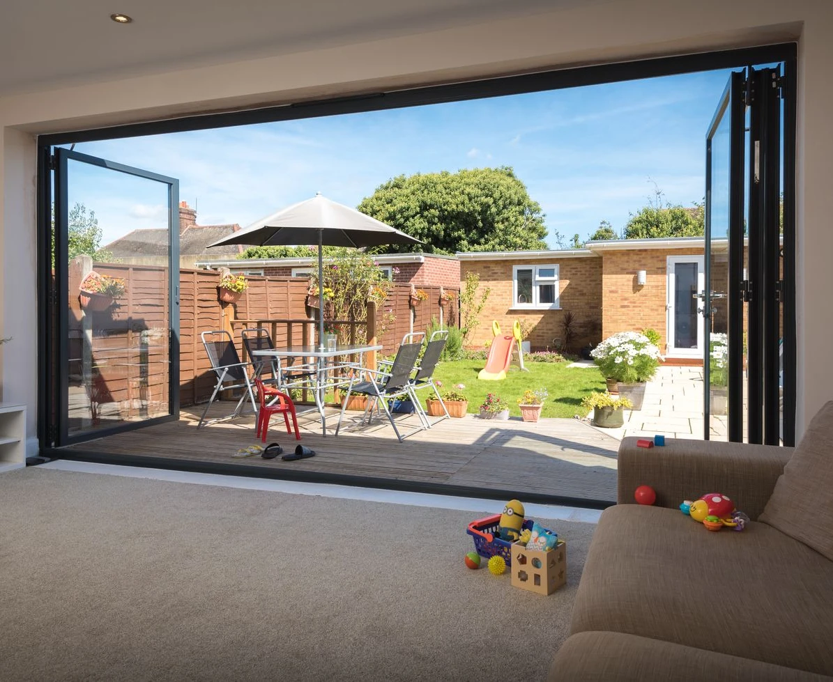 DN Bifold Door Home Interior Accordion Doors Double-glazed Glass Sliding Folding Door Thermal Insulation Aluminum Profile