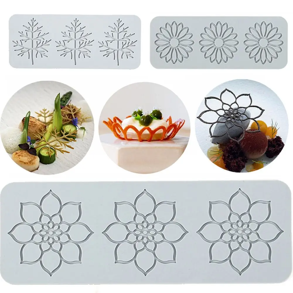Flower Leaf Patterns Cake Lace Mat Fondant Silicone Mold DIY Craft Baking Decoration Tools Cooking Printing Mold