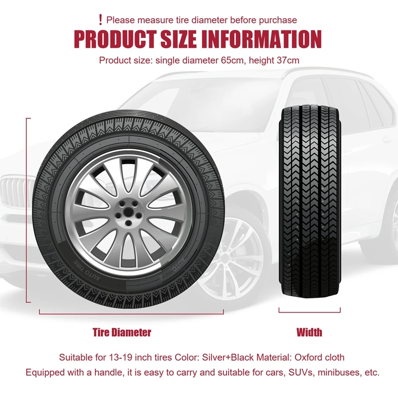 4Pcs Tire Cover Case Car Spare Tire Cover Storage Bags Carry Tote Polyester For Cars Wheel Protection Covers 4 Season