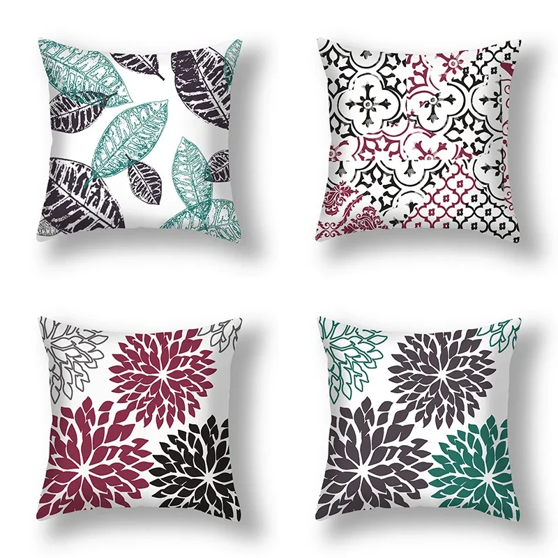 45x45cm Geometric Printing Pillowcase Living Room Sofa Office Seat Car Cushion Cover Creative Ornament Home Decoration