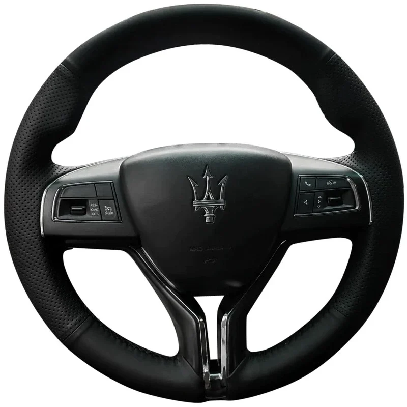 

For Maserati Ghibli Levante Quattroporte Customized Hand Sewing Leather Car Steering Wheel Cover Interior Accessories