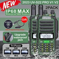 2PACK Baofeng UV-S22 PRO IP68 Waterproof Walkie Talkie Dual Band High Power CB Radio Vhf Uhf CB Ham Radio Long Upgrade UV-9R Pro 1
