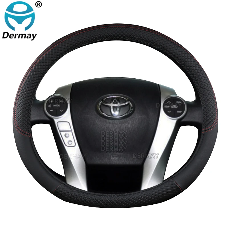 Steering Wheel Cover for Toyota Prius 30 20 Prius V C Prime Car PU Leather Non Slip Auto Accessories