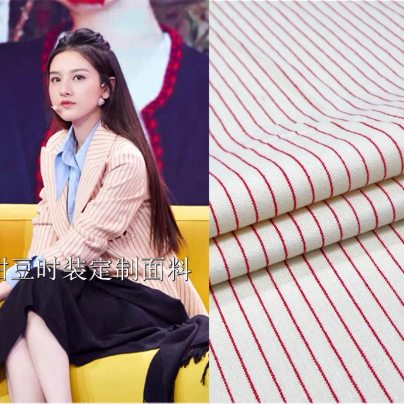 

Шелковая пряжа, окрашенная жаккардовая ткань, модный полосатый костюм, пальто, платье, модный дизайн, пошив, оптовая продажа, материал, ткань по метру