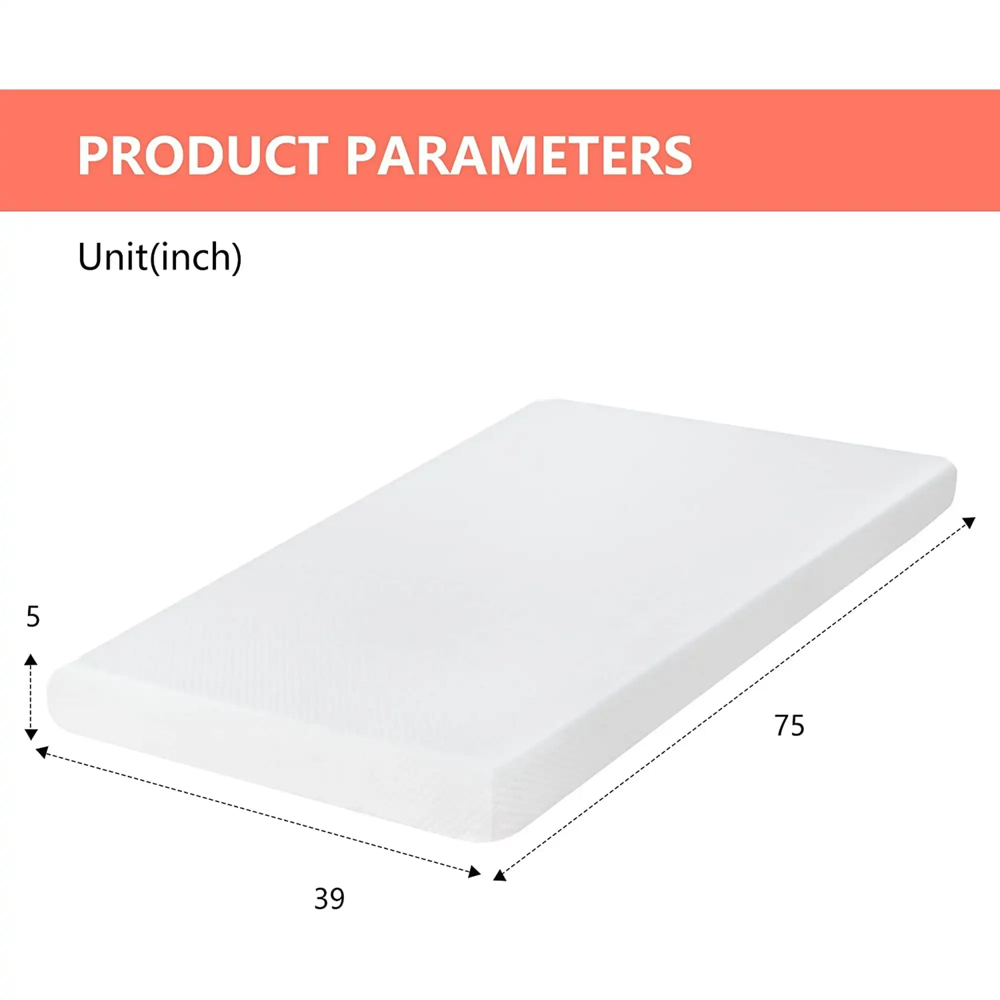 5" Gel Memory Foam Mattress, Medium Firm, CertiPUR-US Certified, Twin Size for Kid Adults 5