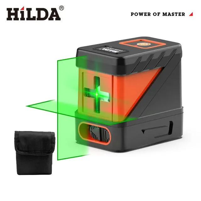 HILDA 2 líneas láser Nivel de autonivelación verde rayos láser Horizontal Vertical línea cruzada mini nivel láser