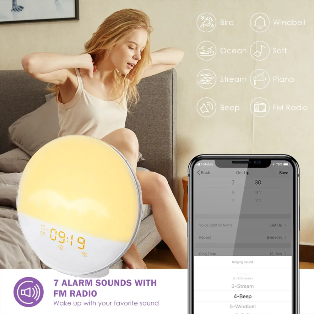 Bedroom Atmosphere Light Light Radio Night Lamp Sunrise Alarm Clock