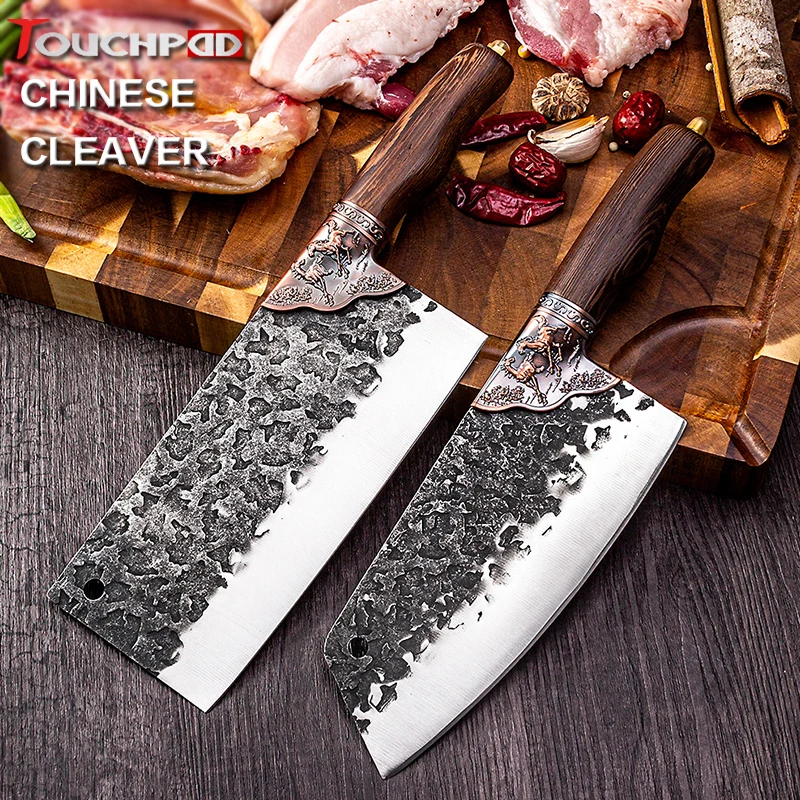 Kitchen Knife Traditional Handmade Forged Stainless Steel Chef's Chopper Cooking Chinese Style Knives Meat Slicer Butcher |