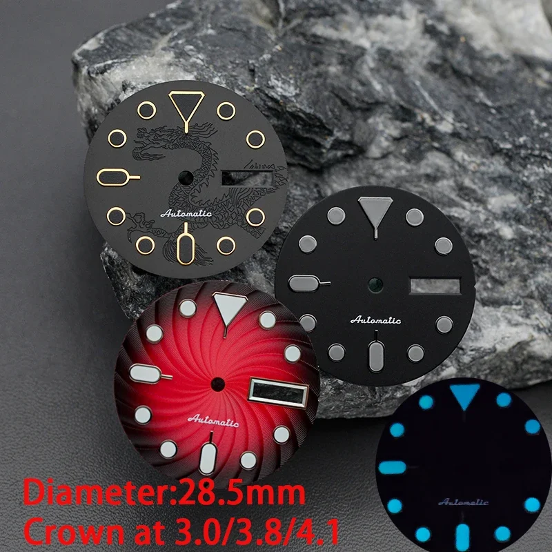 

28.5mm Men's Watch Dial Fit SKX007 SKX009 6105 SRPD Tuna Monster Turtle Watch Case For Seiko 7s26 NH35 NH36 Movement Watch