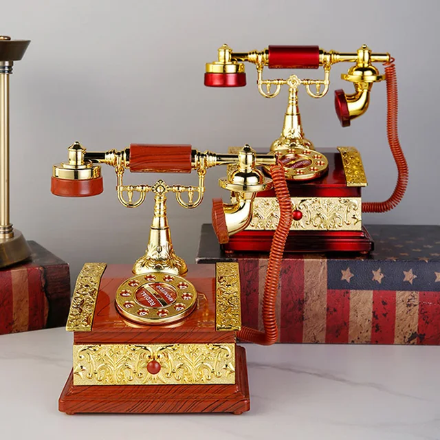 Retro Nosztalgikus Telefonos Vezetékes Fiókos Zenei Doboz Ékszertárolás Kreatív Ruházati Áruház Bár Kávézó Dekoráció Születésnapi Ajándék - Image 4