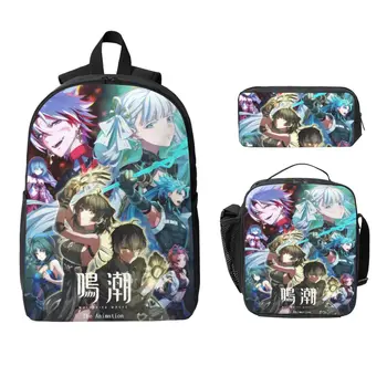 3Pcs Wuthering Waves Game Backpack Set for Kids Pencil Boxes Bookbag Sets with Lunch Box For Primary School Students Knapsack 1