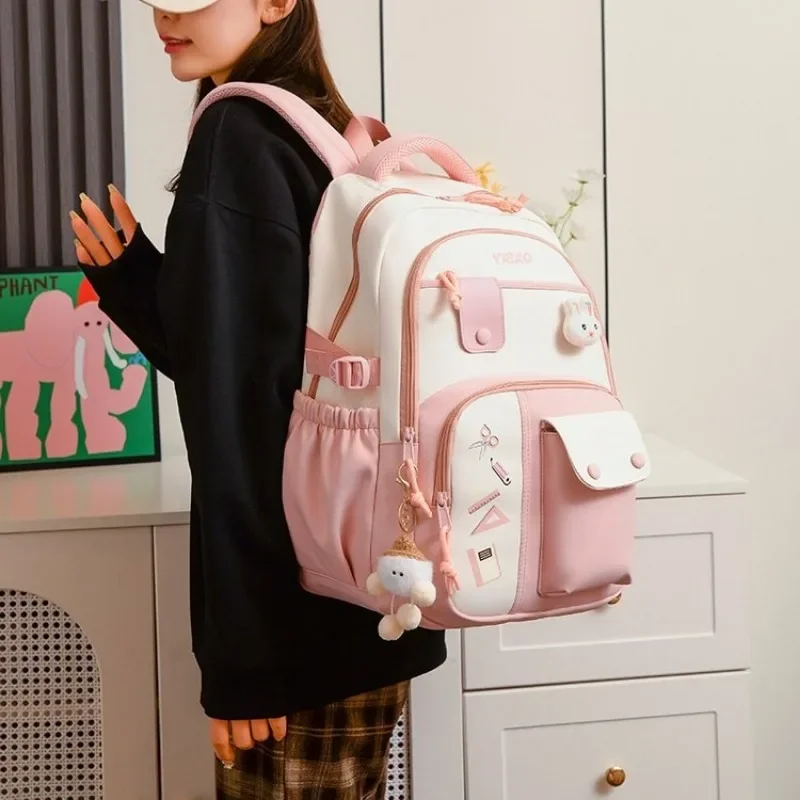 Book Bag Large-capacity Nylon Casual Campus Backpack Middle School Student Schoolbag Lightweight Elementary School Girl Backpack 5