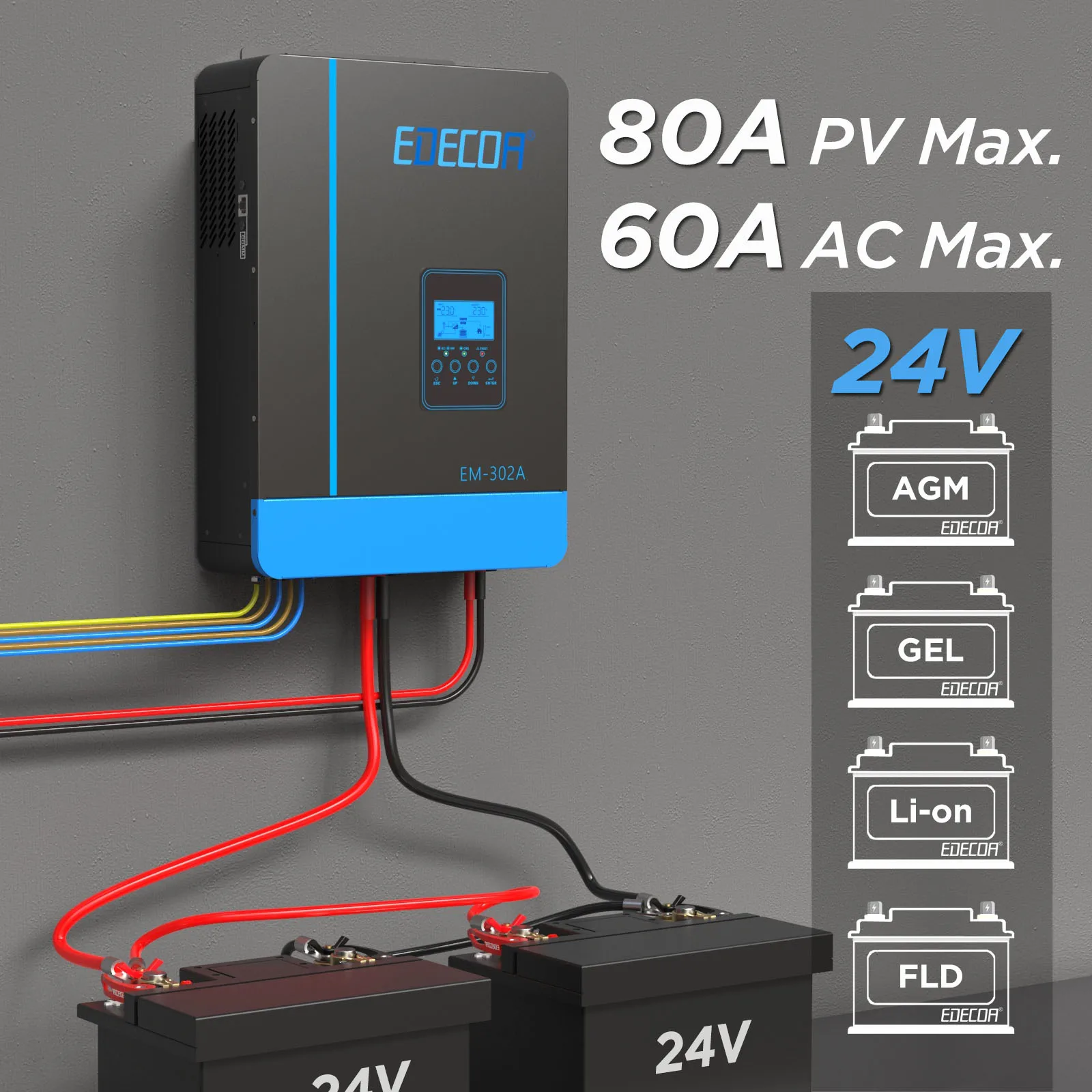 UPS Pure Sine Inverter 1500w Charger EDECOA DC AC 12v 230v