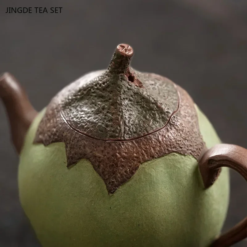 1PC 170ml High quality Yixing purple clay tepot Hand carving ball hole filter kettle Chinese zisha teapot beauty tea accessories