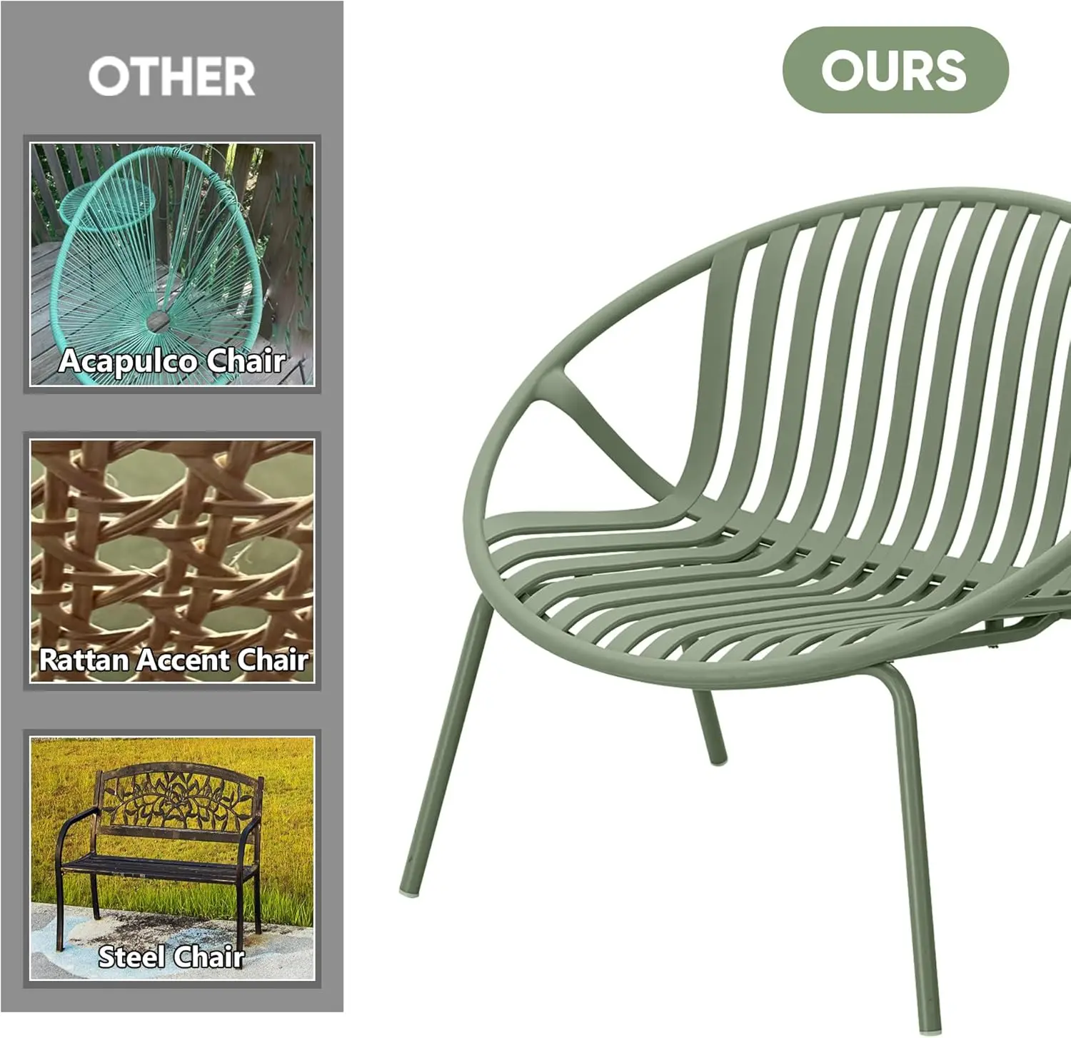 Patio Furniture Set, 3 Pieces Outdoor Furniture with Bistro Table and Patio Chairs Set of 2，Outdoor Patio Set with Porch Chairs