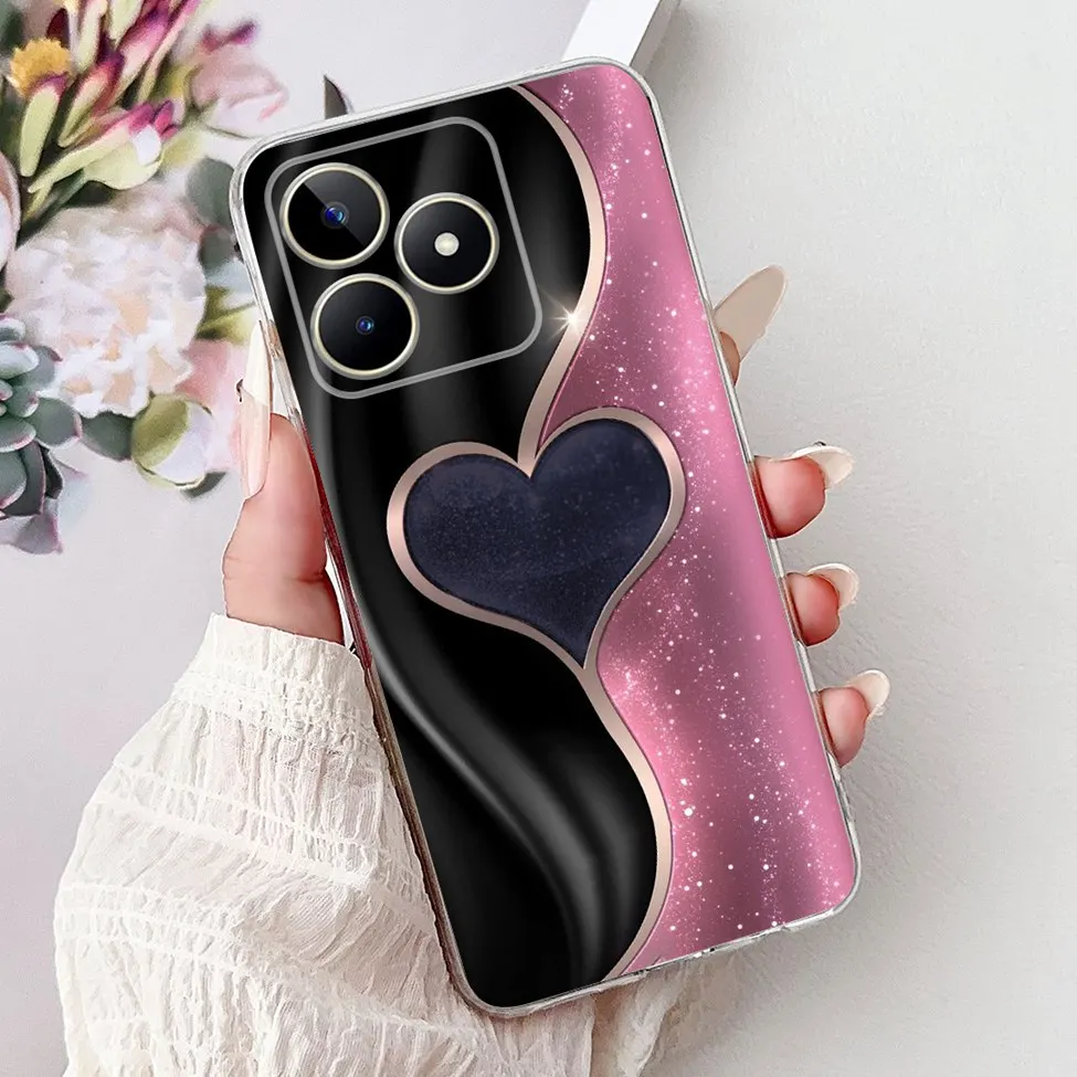 Clear Cute Cat & Butterfly Design Phone Case with Flower Accents - Stylish Protective Back Cover
