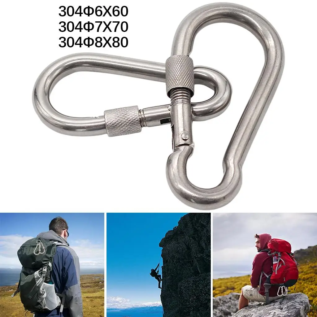 Carabiner Heavy Duty Large Strong Durable Screw Lock Link Hooks Set climbing carabiner 2Pack