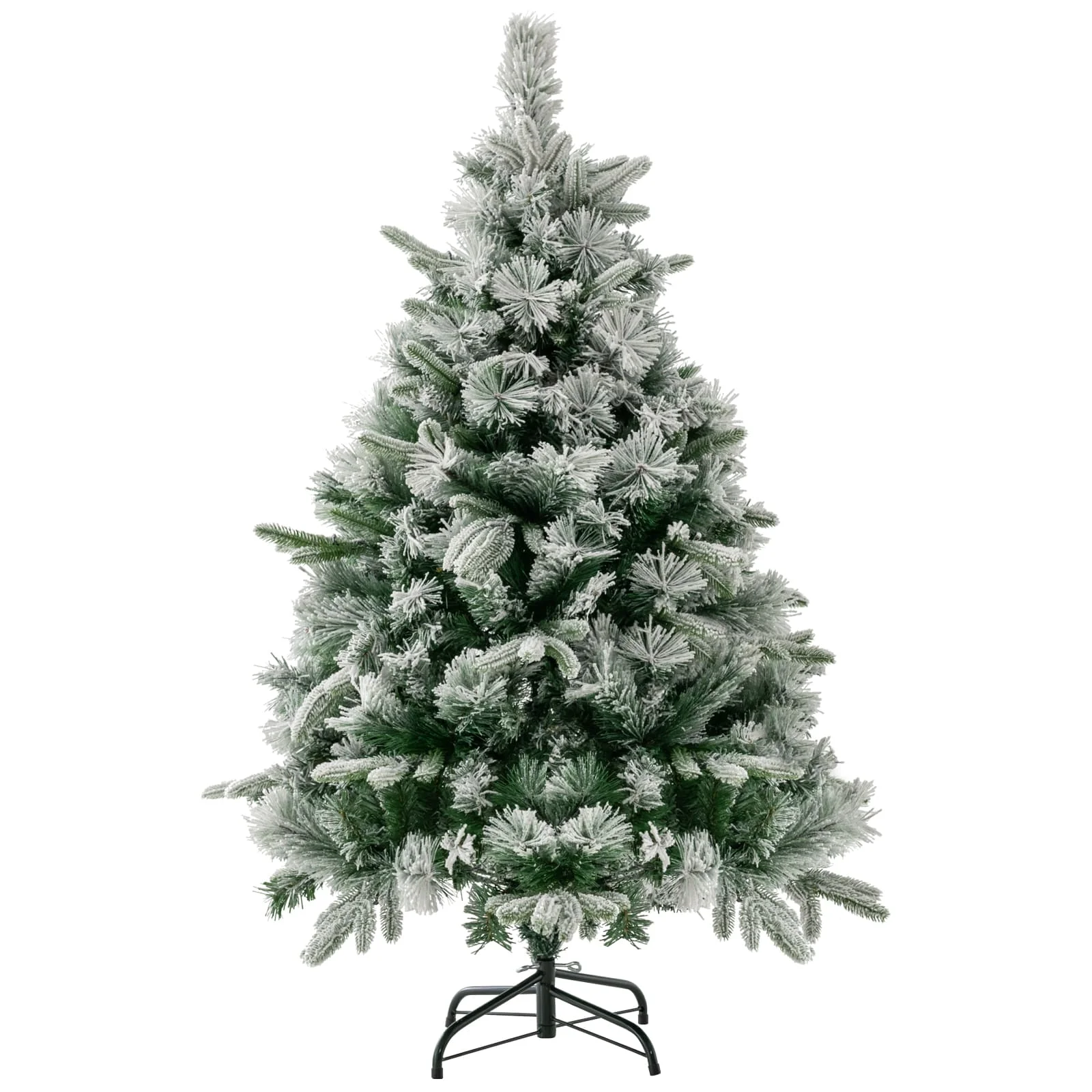 DORTALA 136 CM Artificial Xmas Tree Flocked Christmas Tree with Pine Needles