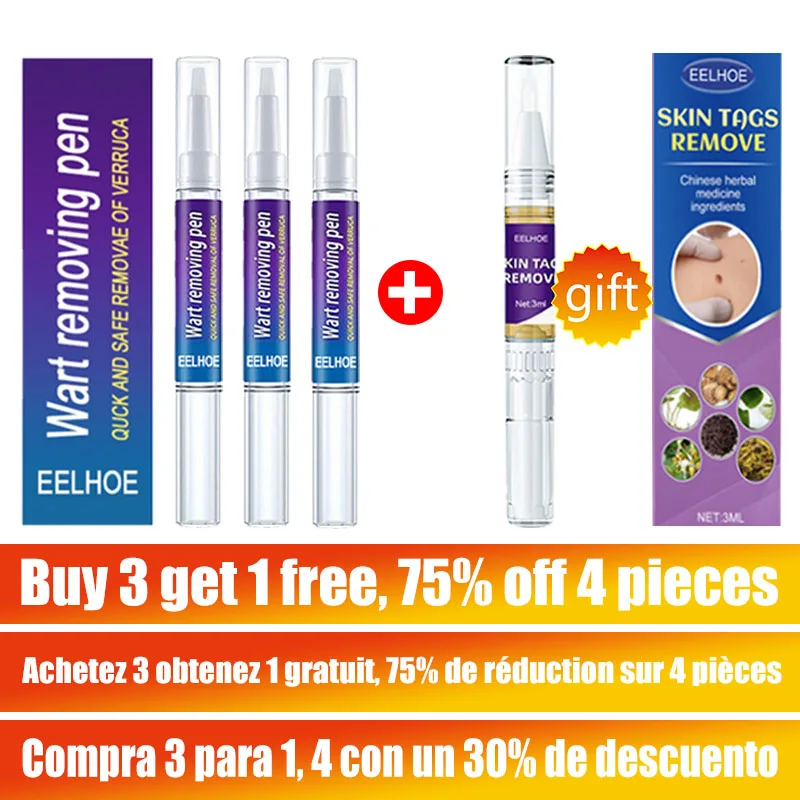 

3-5Pcs Wart Removal Mole Remedy Liquid Pen Treatment Papillomas Removing Skin Labels Flat Wart Genitals Painless Beauty Health