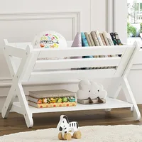 Kids Book Caddy with Shelf, Kids Bookcase Storage Organizer for Toddlers 1