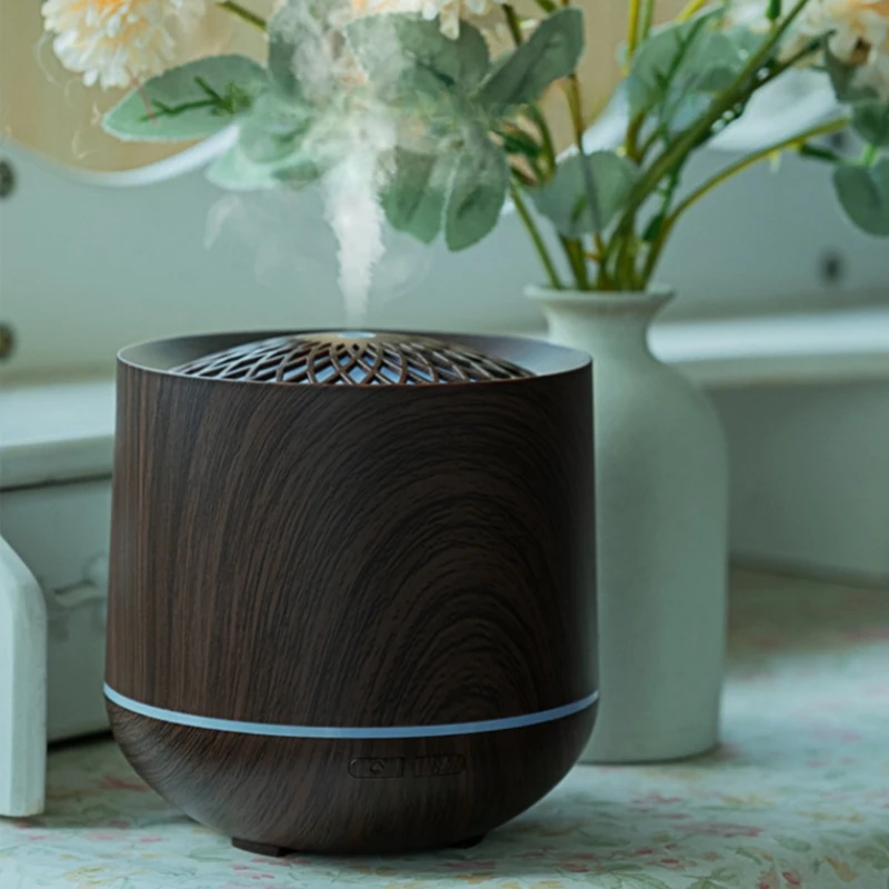 

High Quality 300ml Aromatherapy Essential Oil Diffuser Wood Grain Aroma Difusor Ultrasonic Air Humidifier with Colorful Lights