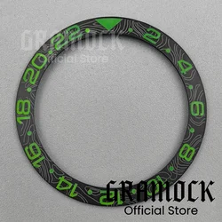 Carbon Fibre Tilted Ceramic Bezel with Blue Luminous Accents - 38MM (Green GMT)