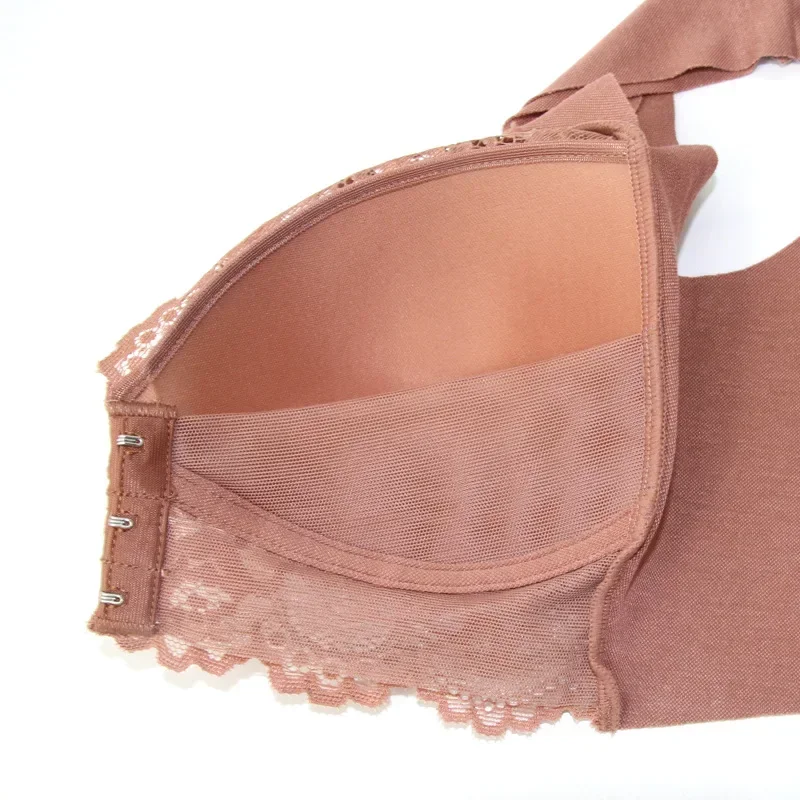 New No Rims Front Buckle Large Sexy Lace Lingeries Women Bras Vest Comfortable Sleep Plus Size L 8XL Lady's Underwear