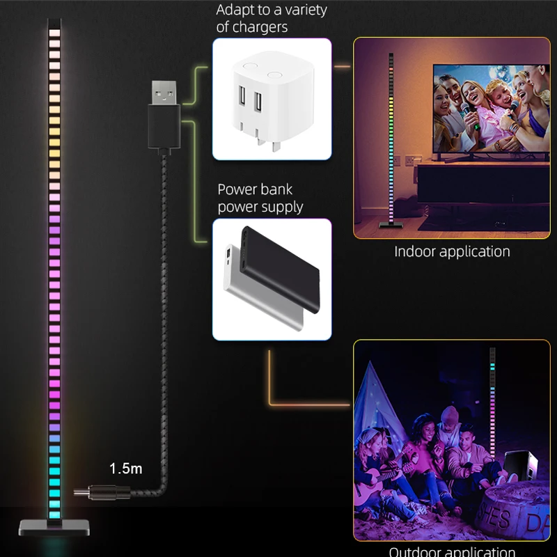 

Smart Floor Music Rhythm LED Light Melody Corner Lamp Wifi Alexa Google Assistant Tuya APP Set for Living Room Party WS2812B 5V