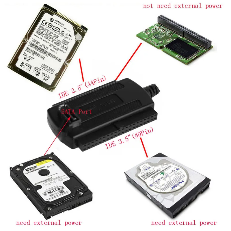 DN59 USB 2.0 to IDE / Sata 2.5" 3.5" HDD Adapter Converter Support Hard Drive HDD DVD-ROM CD-RW