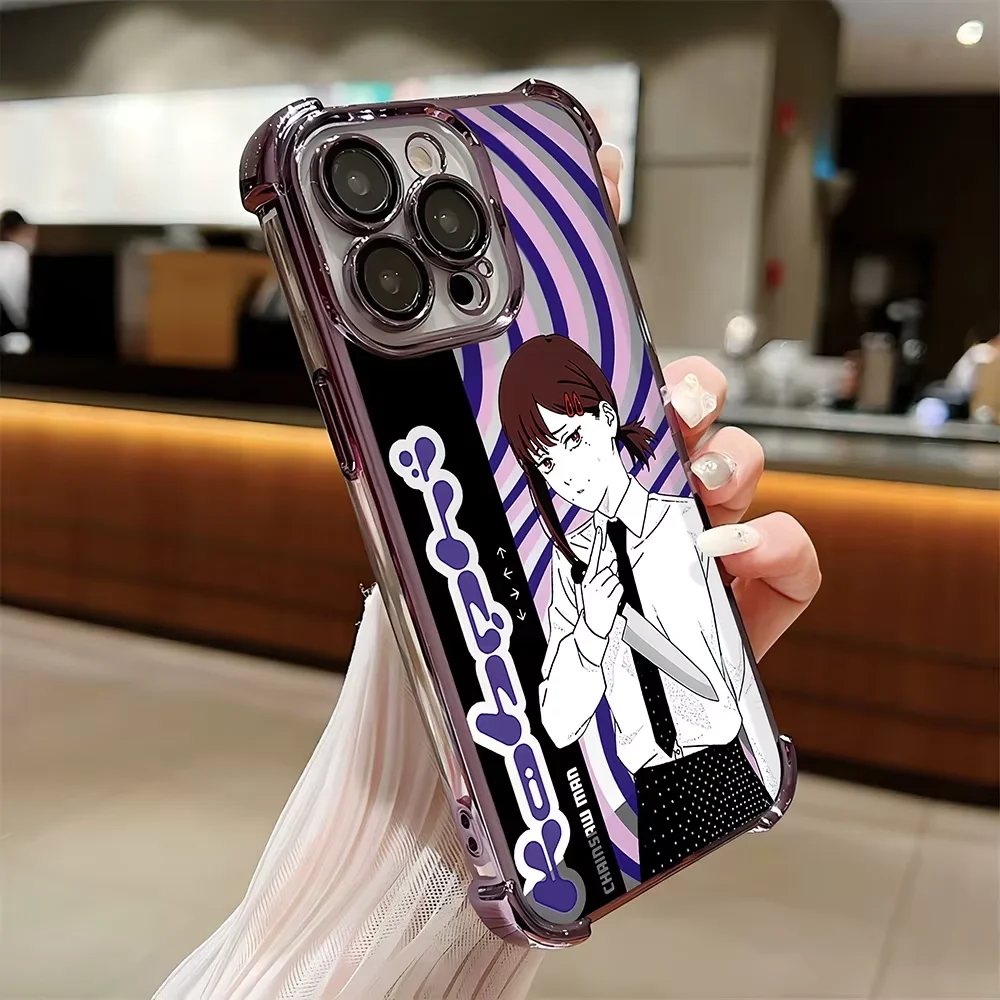 Anime Chainsaw Man Plating Anti-Fall Phone Case