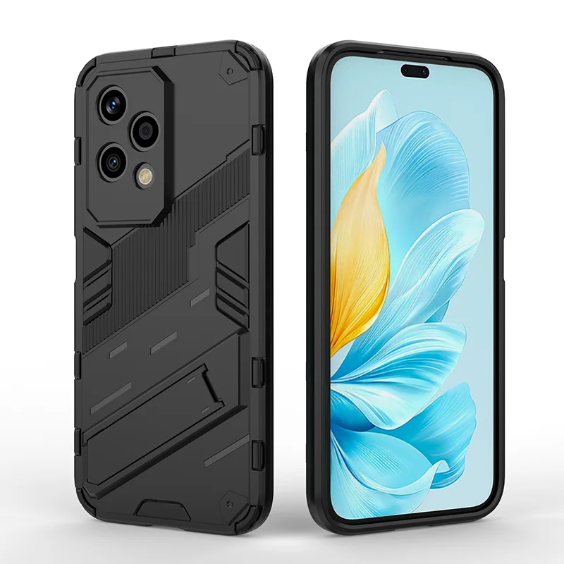 Luxury Shockproof Armor Phone Case with Ring Holder - Soft TPU + Hard PC Bumper Back Cover