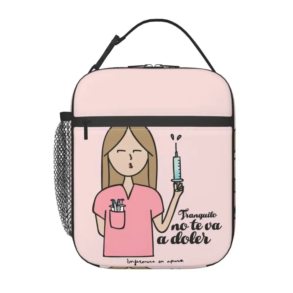 Custom Enfermera En Apuros Doctor Nurse Medical Lunch Bag Women Thermal Cooler Insulated Lunch Boxes for Kids School Children backpack for preschool primary school student enfermera en apuros doctor nurse medical bookbag boy girl kids daypack hiking