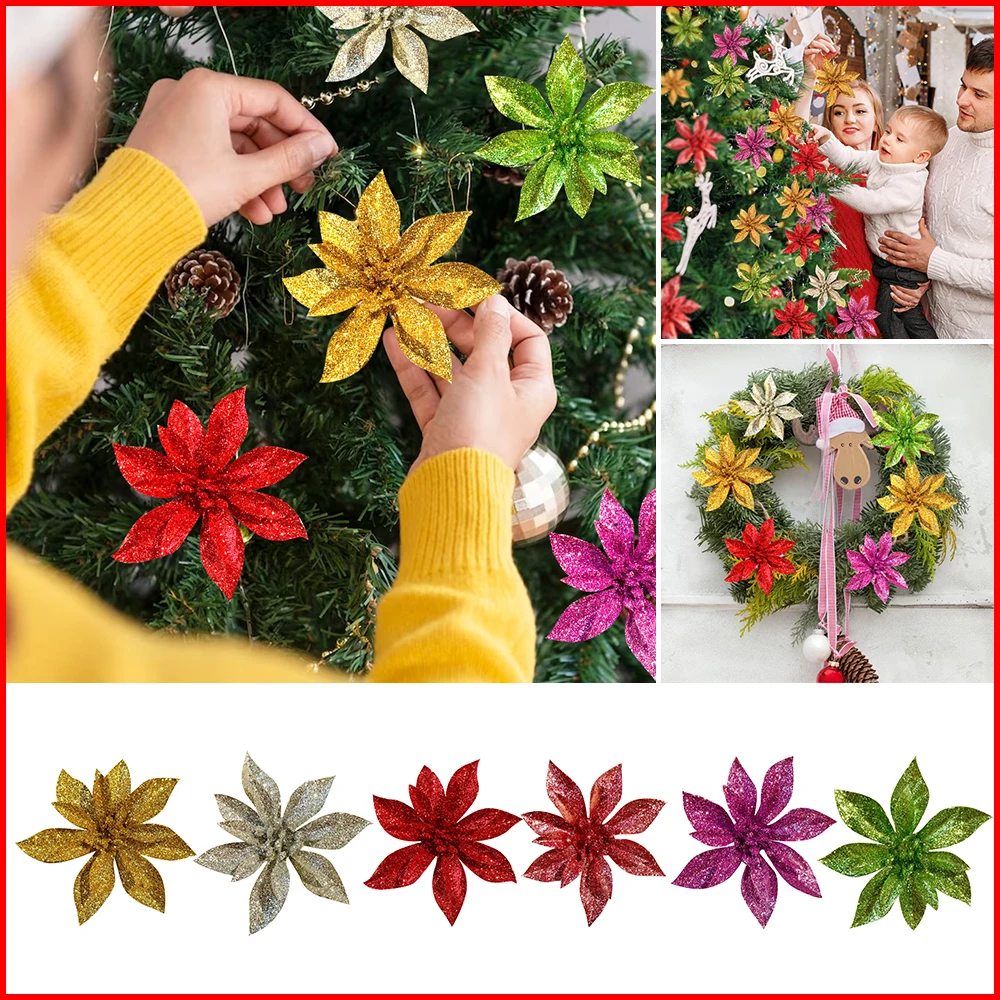 510pcs9cmArtificialFlowersChristmasDecoration2023Christmas